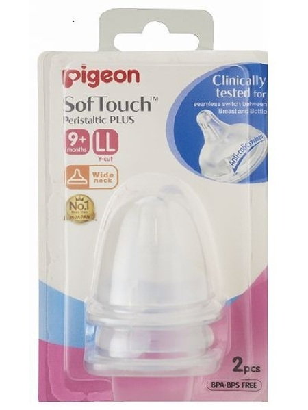 Pigeon SofTouch Peristaltic PLUS Teat (LL) 2 pieces