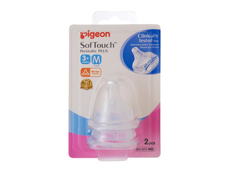 Pigeon SofTouch Peristaltic PLUS Teat (M) 2 pieces