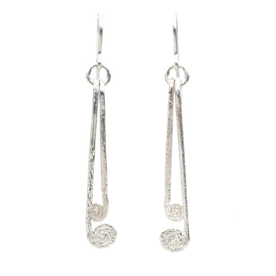 pikopiko ferns koru sterling silver earrings dangle lilygriffin handmade nz