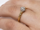 Pikorua yellow gold and platinum diamond solitaire engagement ring