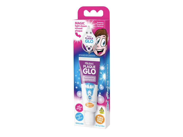 PIKSTERS Plaque Glo Tropical Fluorescing Toothpaste 25g