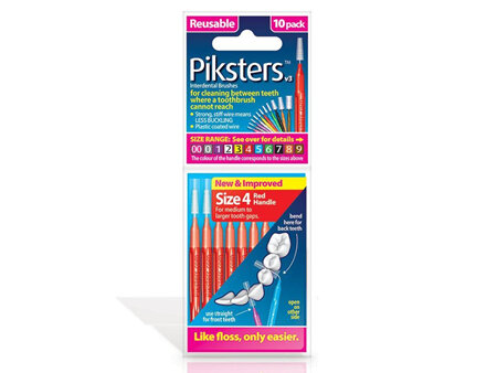 Piksters Size 4 Red 10pk