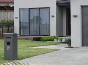 Pillar Letterbox with Flat Sloping Roof