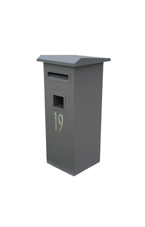Pillar Letterbox with Peak or Flat Sloping Roof