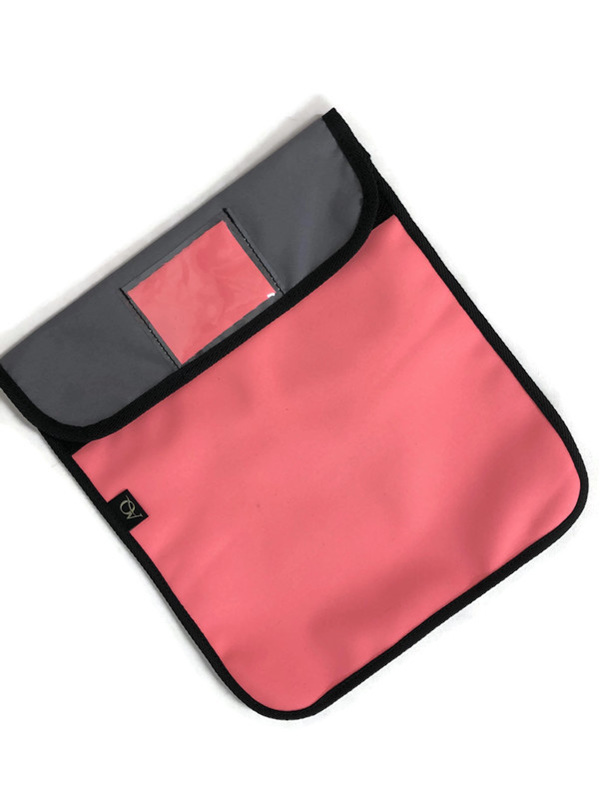 Pink AQ book bag, waterproof and built to last