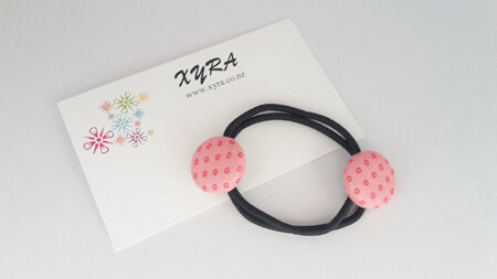 Pink Button Hair Ties