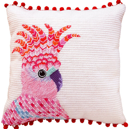 Pink Cockatoo needlepoint kit