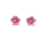 pink forget me not flower tiny sterling silver studs earrings lily griffin nz