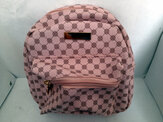 Pink Geometric Pattern Mini Backpack Purse And Clutch Bag Set