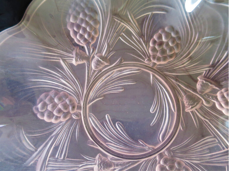 Pink glass plate