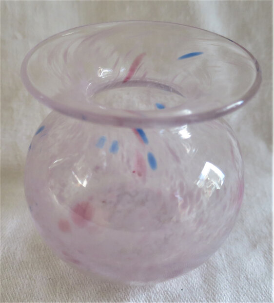 Pink glass posy pot