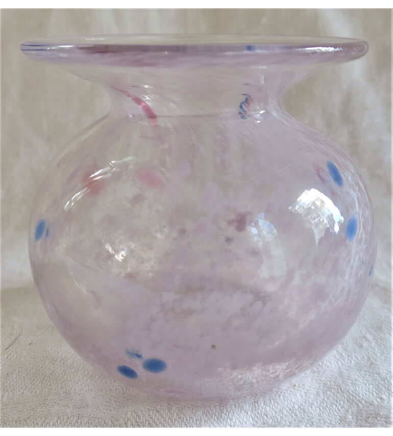 Pink glass posy pot
