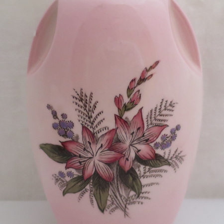 Pink glazed vase