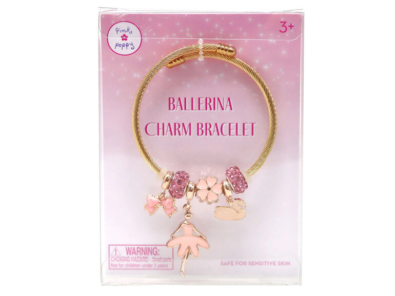 Pink Poppy Charm Bracelet Ballerina kids jewellery dance