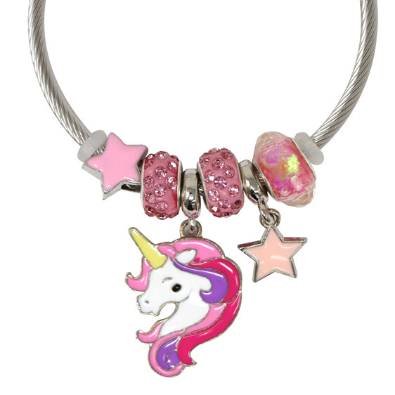 Pink Poppy Charm Bracelet Unicorn kids