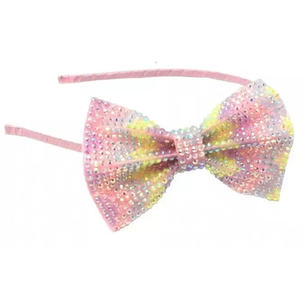 Pink Poppy Gemstone Bow Headband