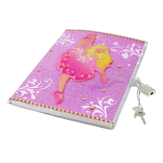 Pink Poppy Lockable Diary Romantic Ballet 3D kids gift journal