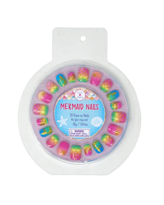 Pink Poppy Rainbow Mermaid Press on Nails kids dressup