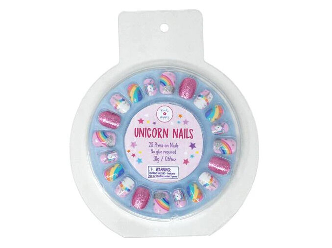 Pink Poppy Rainbows & Unicorns Press on Nails