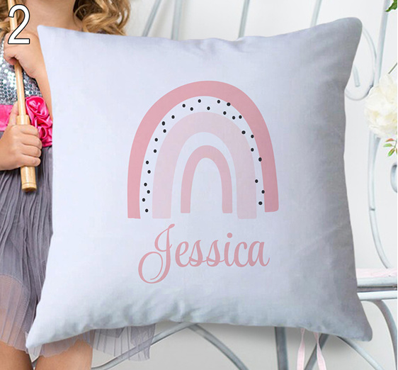 Pink Rainbow  Personalised Cushion Cover