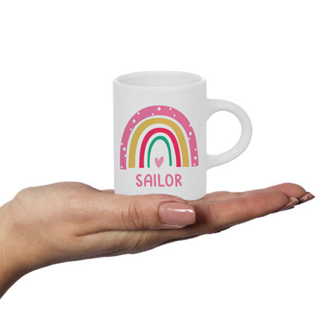 Pink Rainbow Personalised Fluffy  Mug