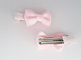 pink ribbon hair clips