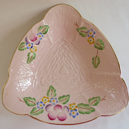 Pink triangular dish