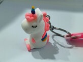 Pink & White Unicorn Key Ring