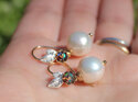 Piper pearl earrings gold sterling silver leaves wedding lily griffin nz jewelry