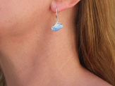 pipi shells sterling silver earrings hoop white blue nautical nz jewellery