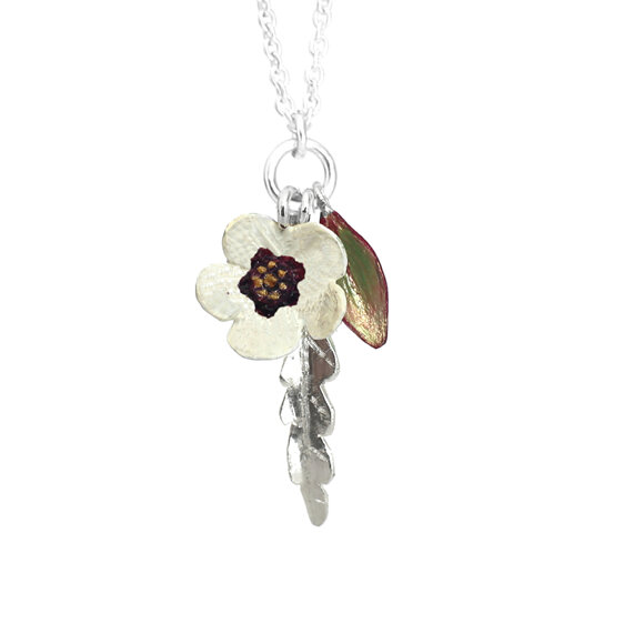 pippa puarangi hibiscus flower leaf hebe native nz necklace lilygriffin jeweller