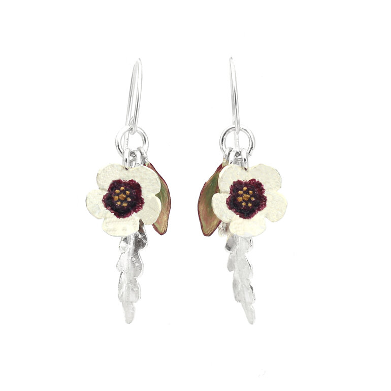 pippa puarangi hibiscus flowers leaves hebe native nz earrings lily griffin