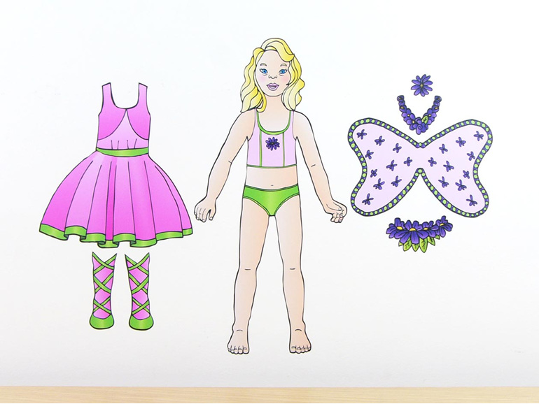 Pippa's Fairy Costume dress up doll wall decal