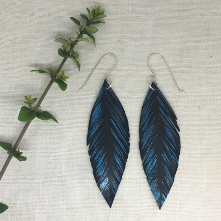 Pique Earrings with Blue