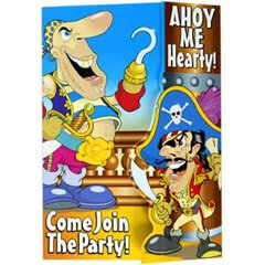 Pirate Ahoy me Hearty Invites x 8