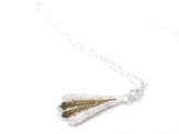 piwakawaka fantail feather bronze brown gold white sterling silver bird necklace