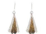 piwakawaka fantail feather bronze gold white silver bird earrings lilygriffin nz