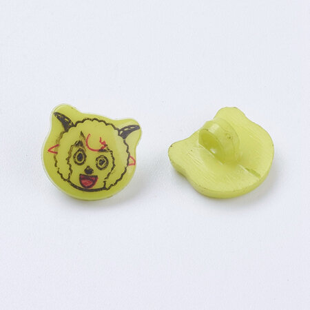 Plastic Sheep Shank Buttons - Lime/Yellow