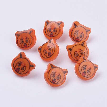 Plastic Sheep Shank Buttons - Orange