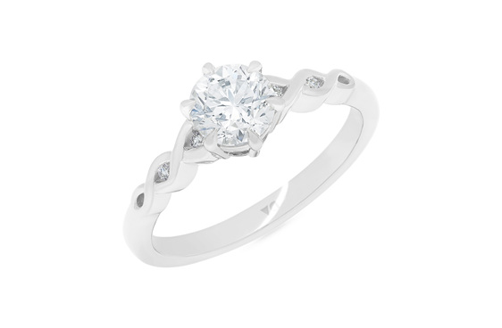 Platinum 18ct White Gold Unique Filigree NZ Diamond Solitaire Engagement ring