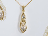 Pohau koru motif 18ct yellow gold diamond pendant