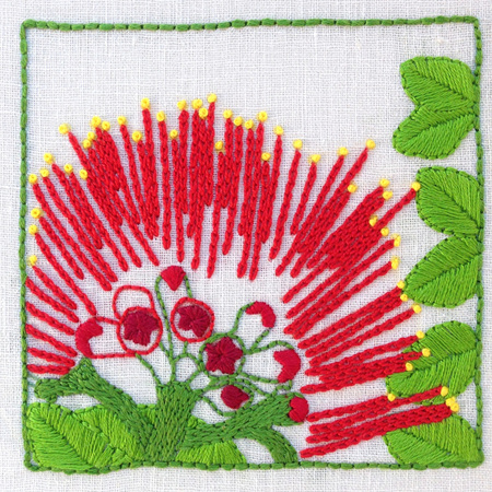 pohutukawa embroidery kit