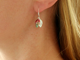 Pohutukawa leaf earrings colourful sterling silver red green lily griffin nz