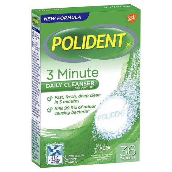 Polident Daily Cleanser for Dentures 36 Tablets