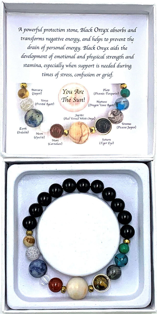 Polished Onyx Solar System Bracelet 7cm