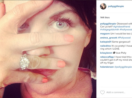 Polly Gillespie shows off her Immortal Diamonds by Vamp ring