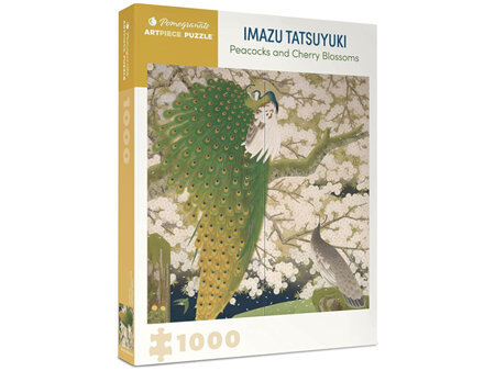 Pomegranate 1000 Piece Jigsaw Puzzle Imazu Tatsuyuki: Peacocks and Cherry Blossoms