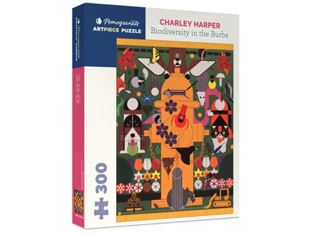 Pomegranate 300 Piece Jigsaw Puzzle Charley Harper: Biodiversity in the Burbs