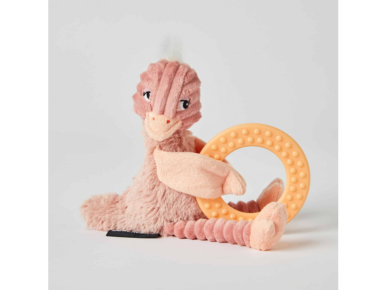 Pomelos the chewable ostrich is Baby's new best friend for easing teething pain.