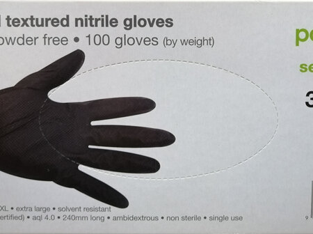 Pomona Black Diamond Textured Nitrile Gloves (XL)